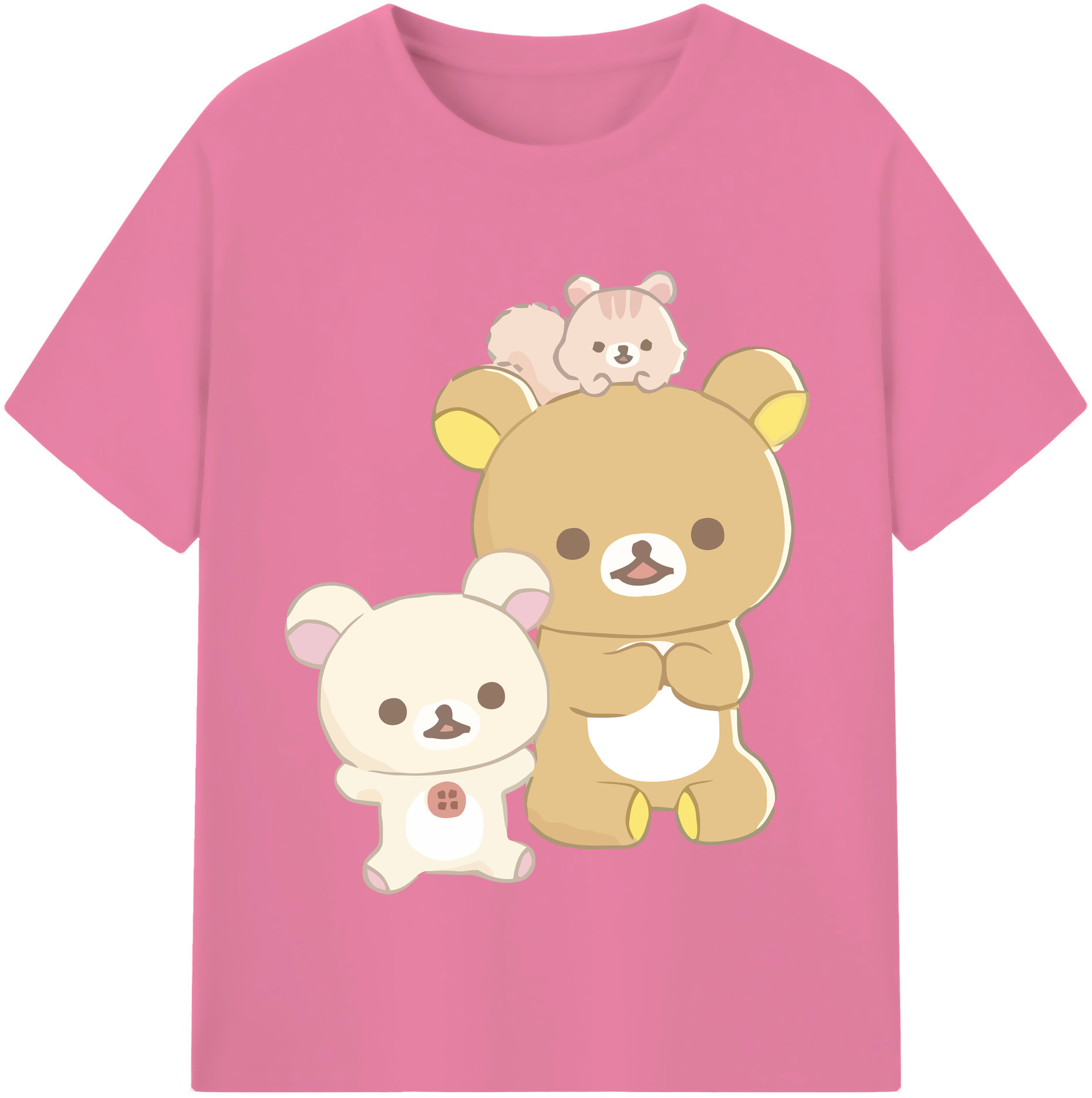 （画像用） リラックマ リラックマ キイロイトリ Rilakkuma Korilakkuma Kiiroitori 綿100％半袖Tシャツ（フロントプリント）